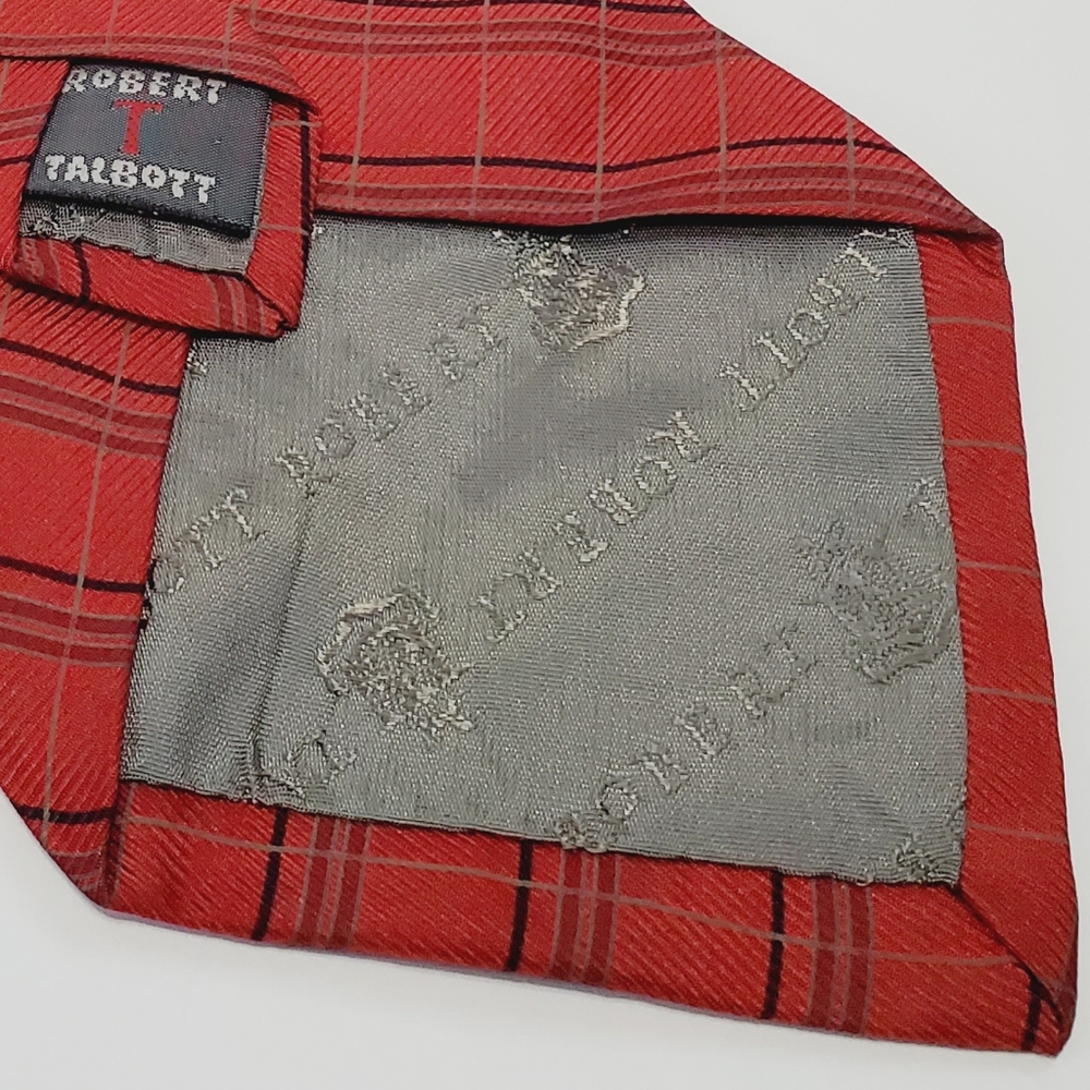 Robert Talbott Necktie Red Check Pattern Men's Si… - image 4